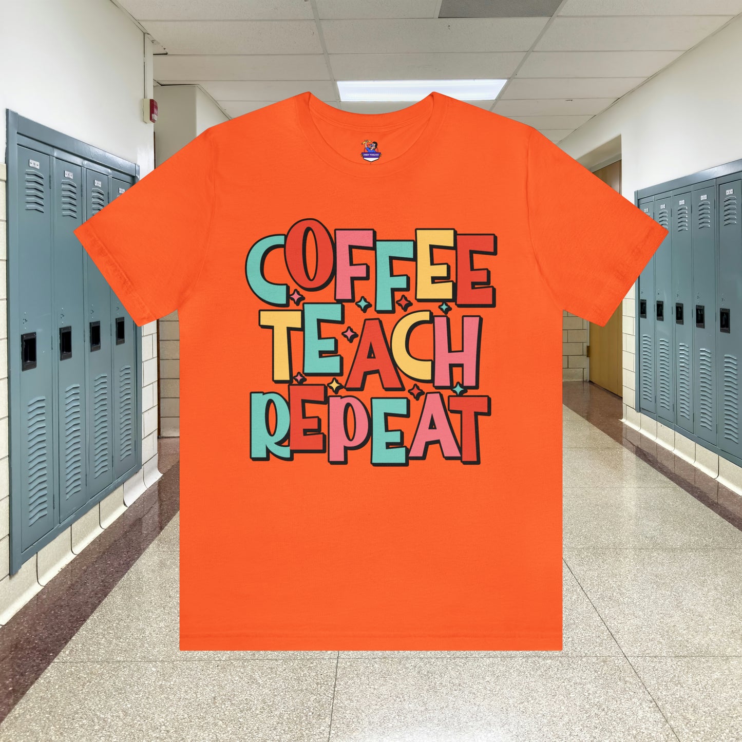 Coffee Teach Repeat Unisex Jersey Short Sleeve Tee