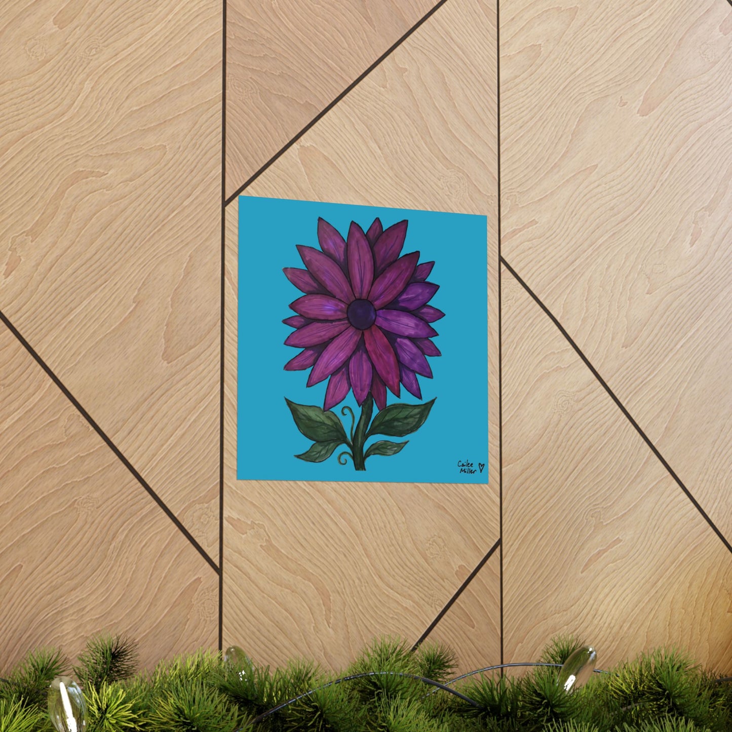 Purple Floral Matte Poster  — Vibrant Botanical Wall Art from Artist Cailee Miller