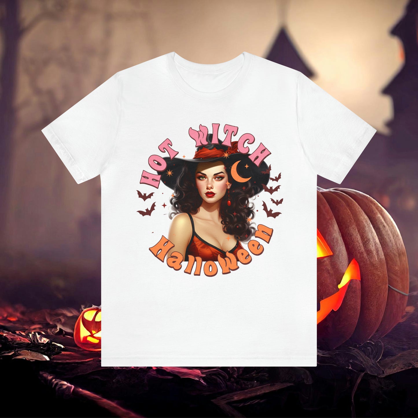 Hot Witch Halloween Unisex Jersey Short Sleeve Tee