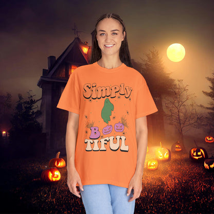 Simply Bootiful Retro Groovy Halloween Unisex Garment-Dyed T-shirt Gifts for Her Gifts for him