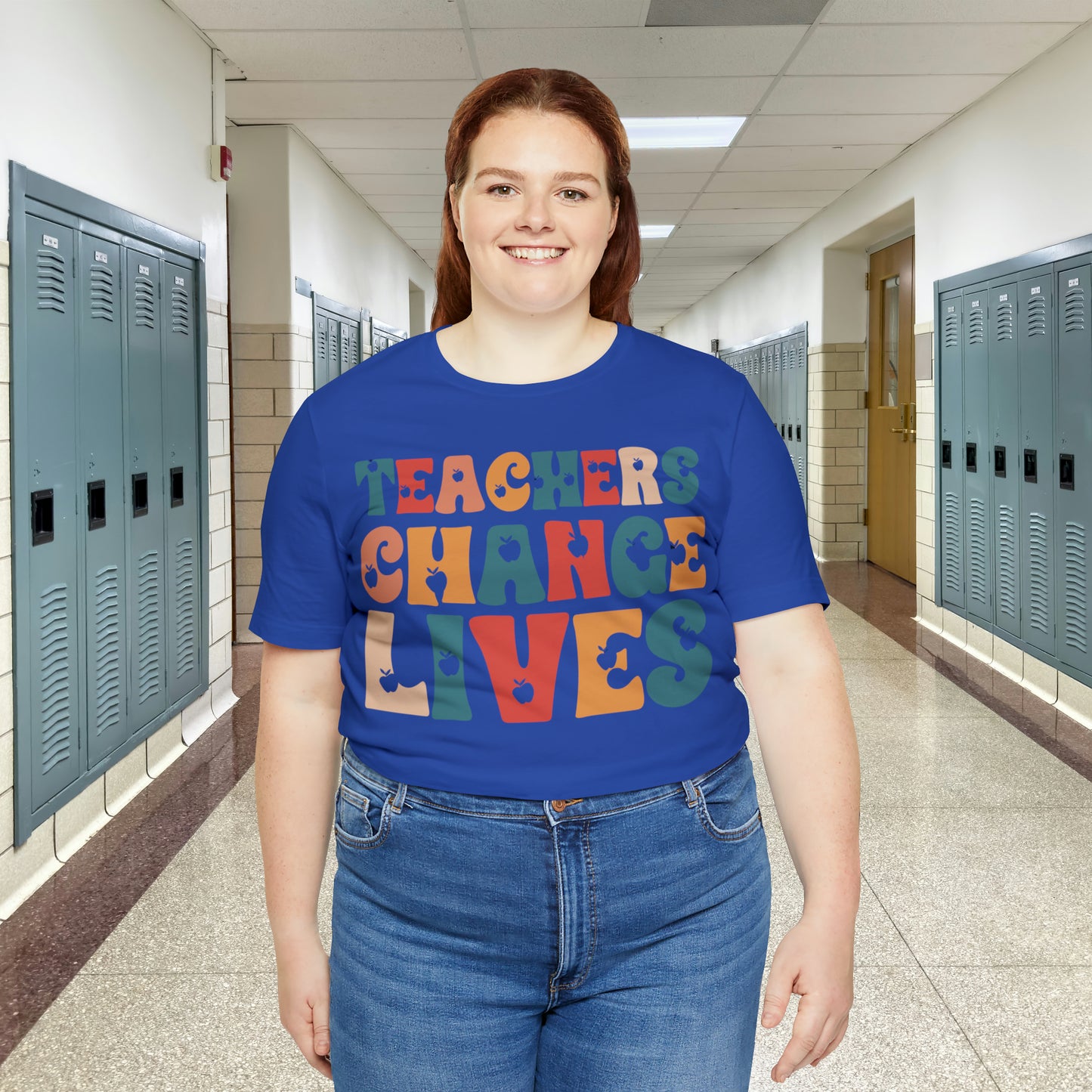 Colorful Teachers Change Lives Back to School Unisex Jersey Short Sleeve Tee Gifts for him, Gifts for Her