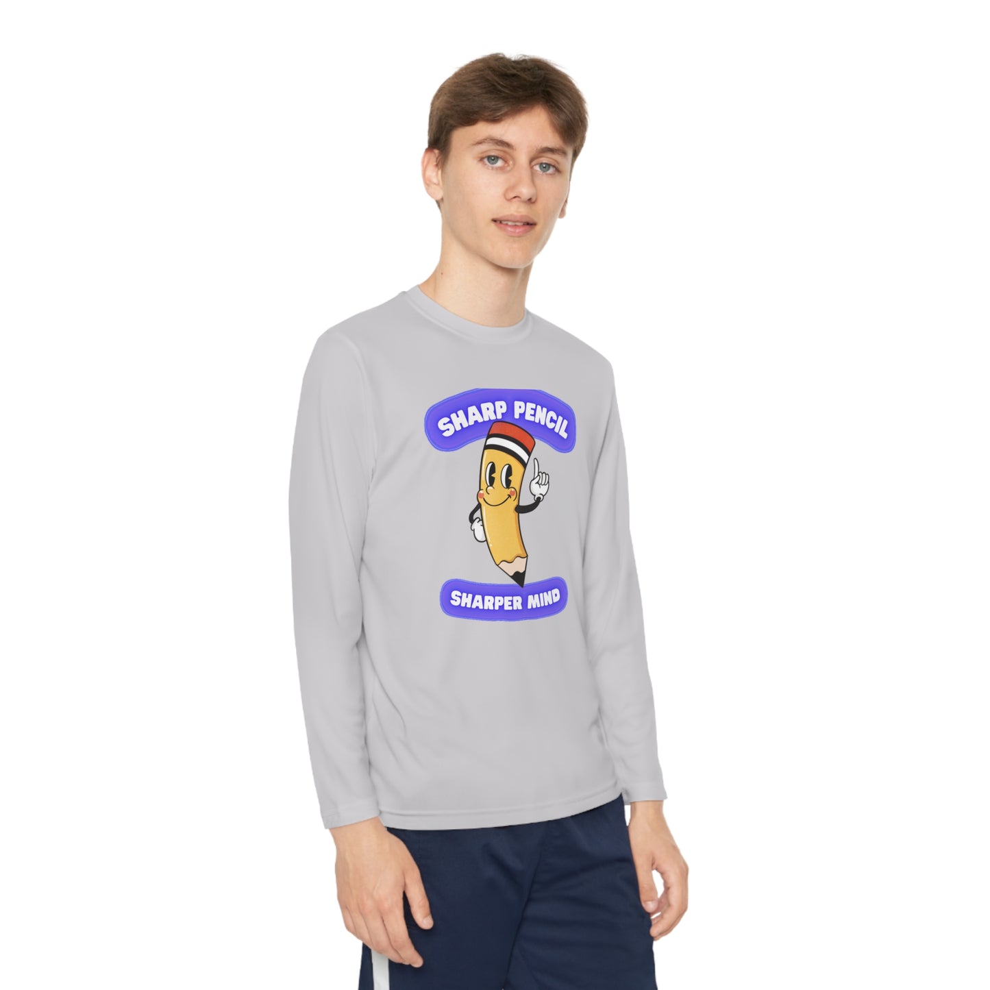 Sharp Pencil Sharper Mind Youth Long Sleeve Competitor Tee