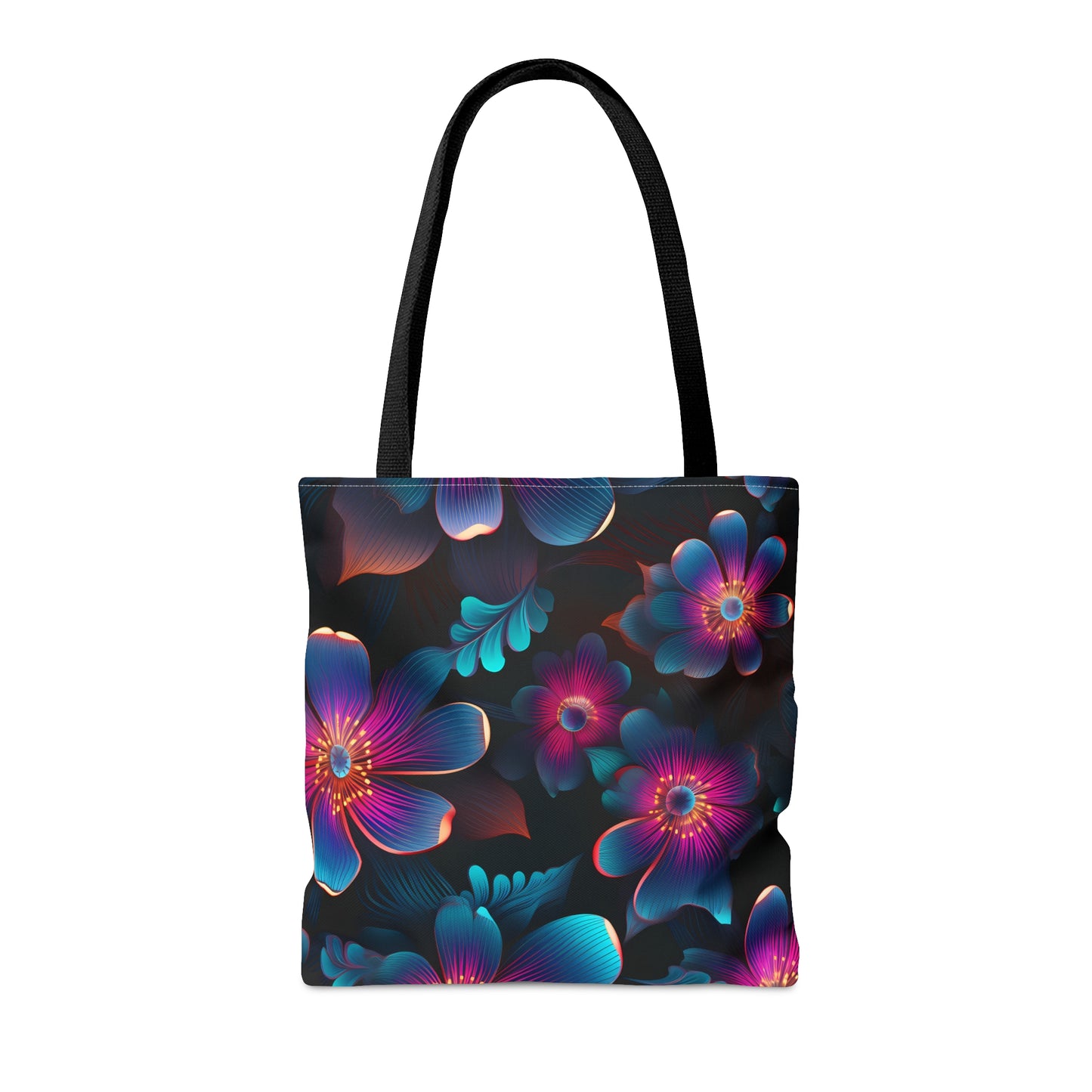 Eclectic Neon Floral All Over Print Tote Bag