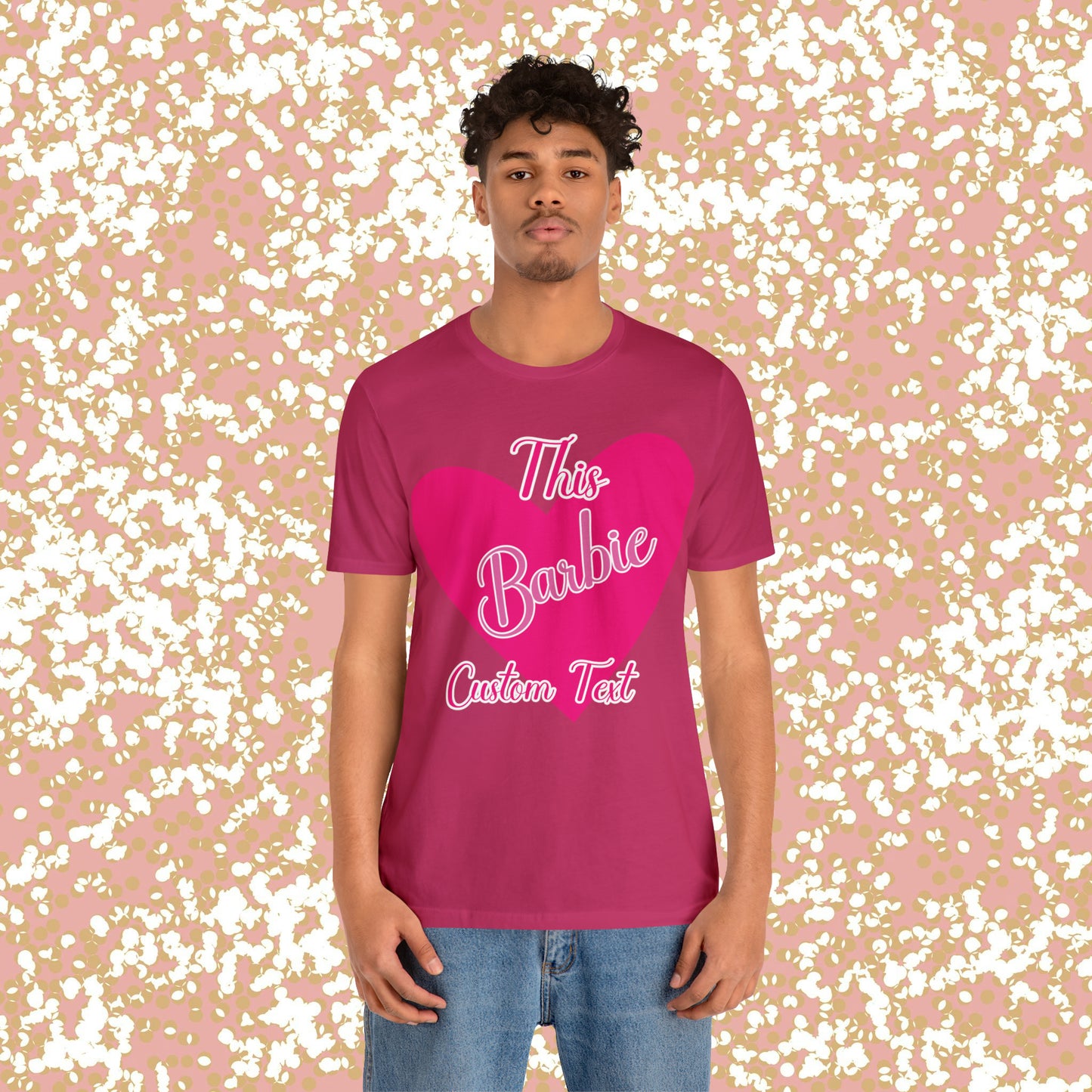 This Barbie  "CUSTOM TEXT" Unisex Jersey Short Sleeve Tee Gifts For Him Gifts For Her