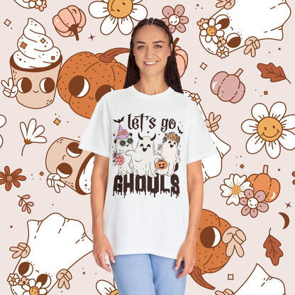 Let's Go Ghouls Retro Groovy Halloween Unisex Garment-Dyed T-shirt for Him Gifts for Her