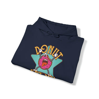 "DirkyThreadz Donut Panic Hoodie - Quirky Cartoon Design for Fun Style"