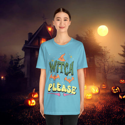 Witch Please Retro Groovy Halloween Unisex Jersey Short Sleeve Tee Gifts for Her Gifts for him