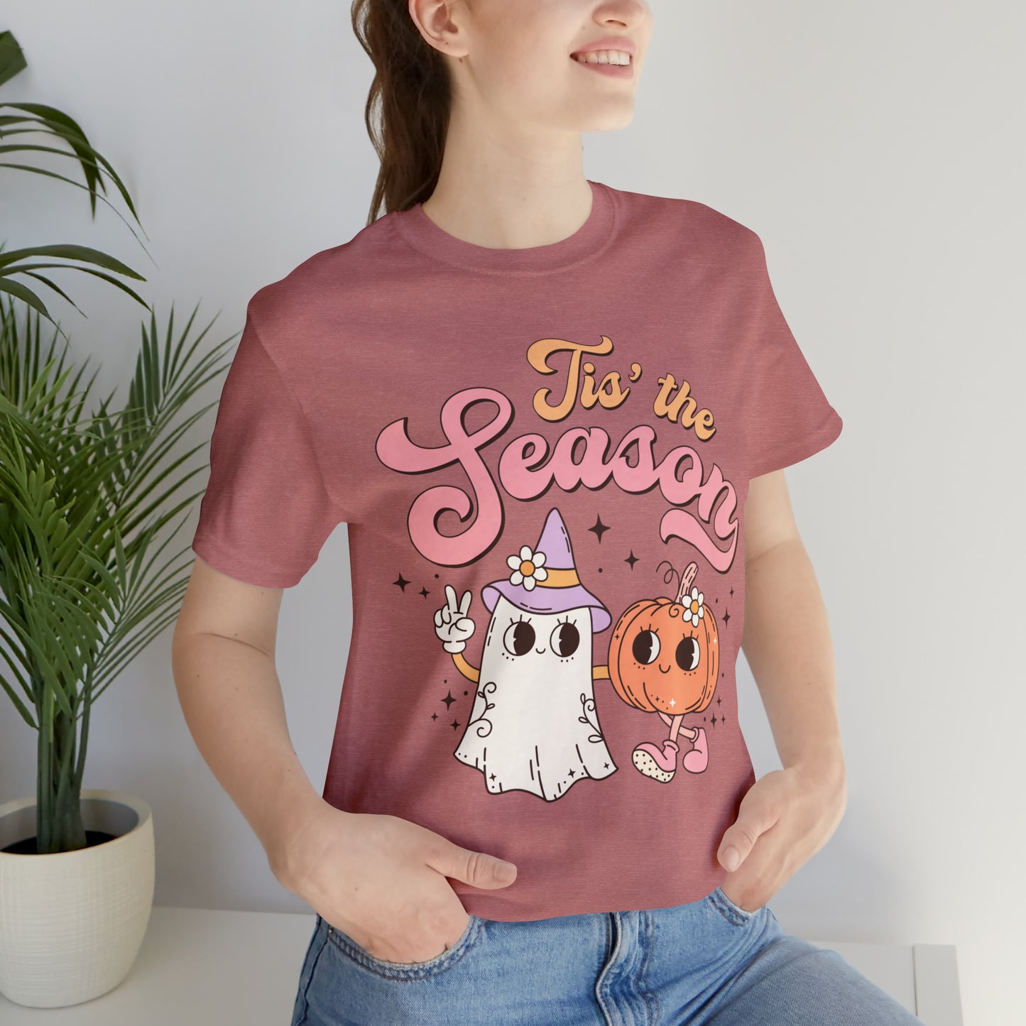 Tis The Season Retro Groovy Halloween Unisex Jersey Short Sleeve Tee GIfts for Him Gifts for Her