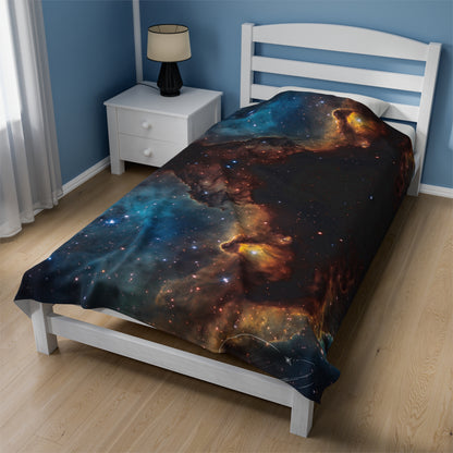Colorful Galaxy Velveteen Plush Blanket