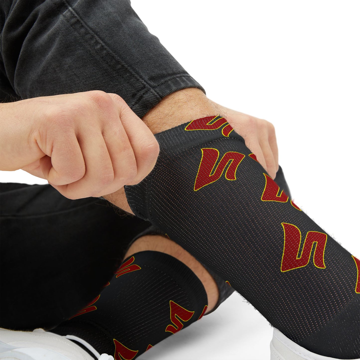 Shuli Network “S” Socks— Bold All-Over Print Crew Socks
