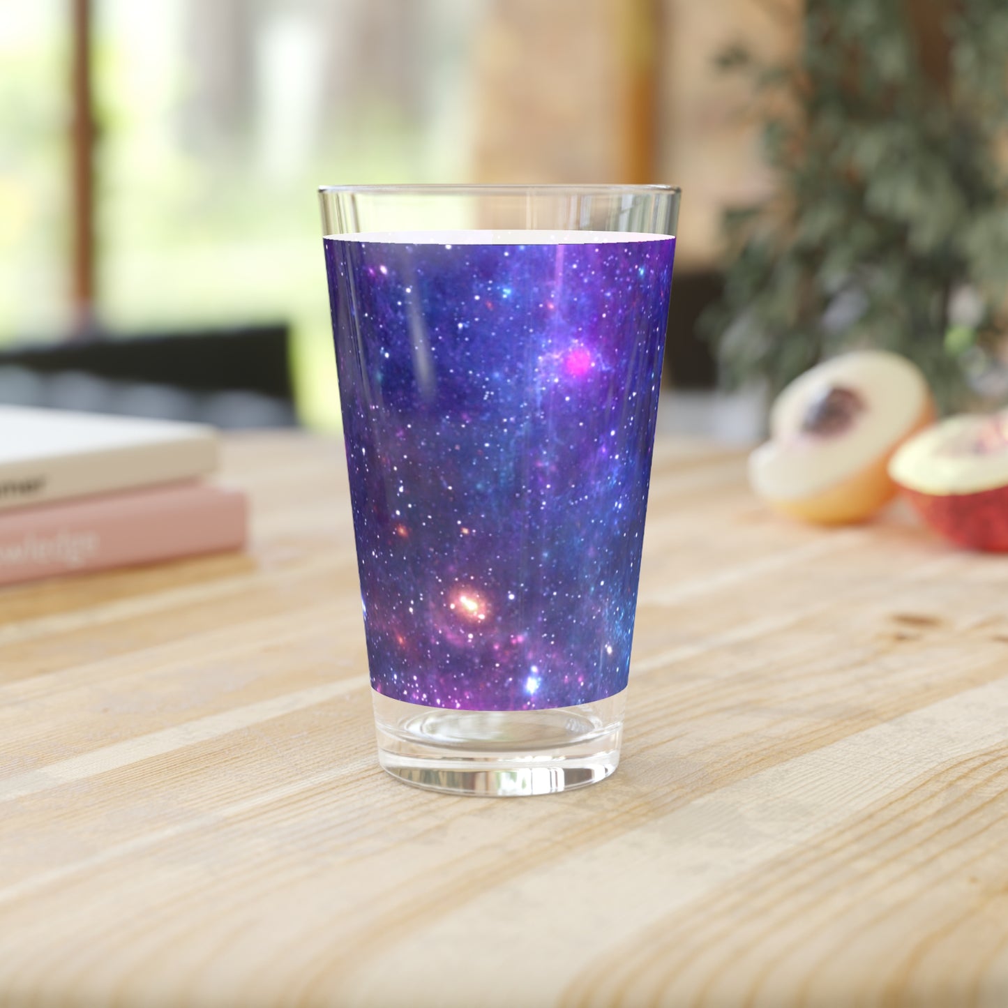 Purple Beyond the Stars Outer Space Out of this World Pint Glass, 16oz