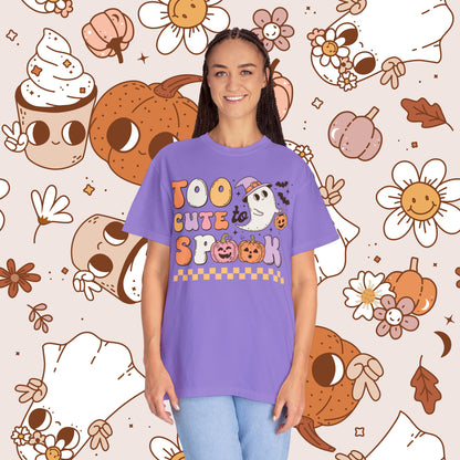 Too Cute to Spook Retro Groovy Halloween Unisex Garment-Dyed T-shirt Gifts for Him Gifts for Her