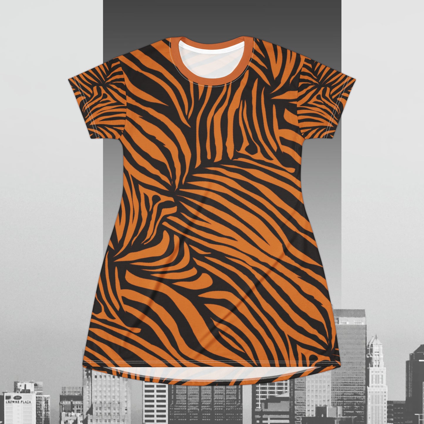 Wild Tiger Print T-Shirt Dress (AOP)