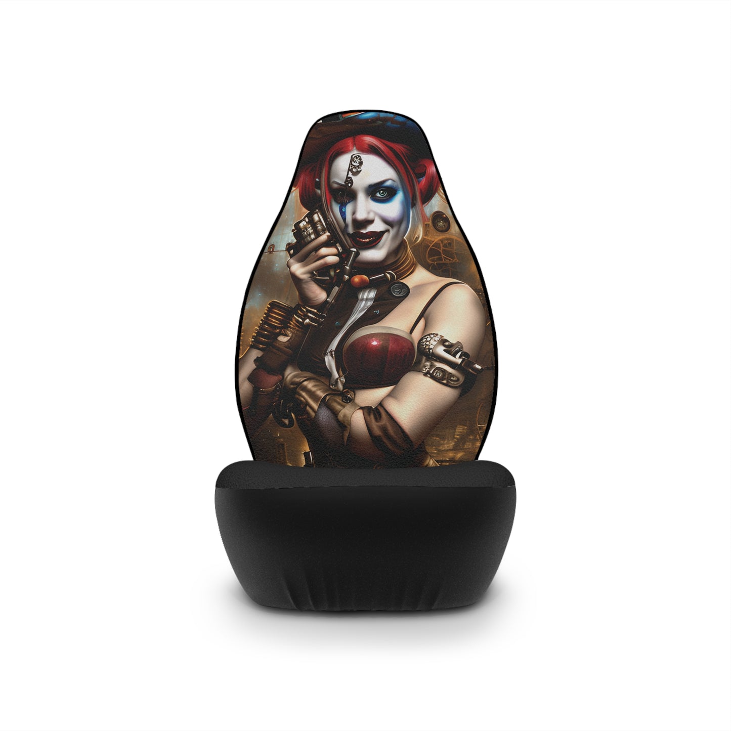 Hyper Realistic Steampunk Harley Quinn Car Seat Covers