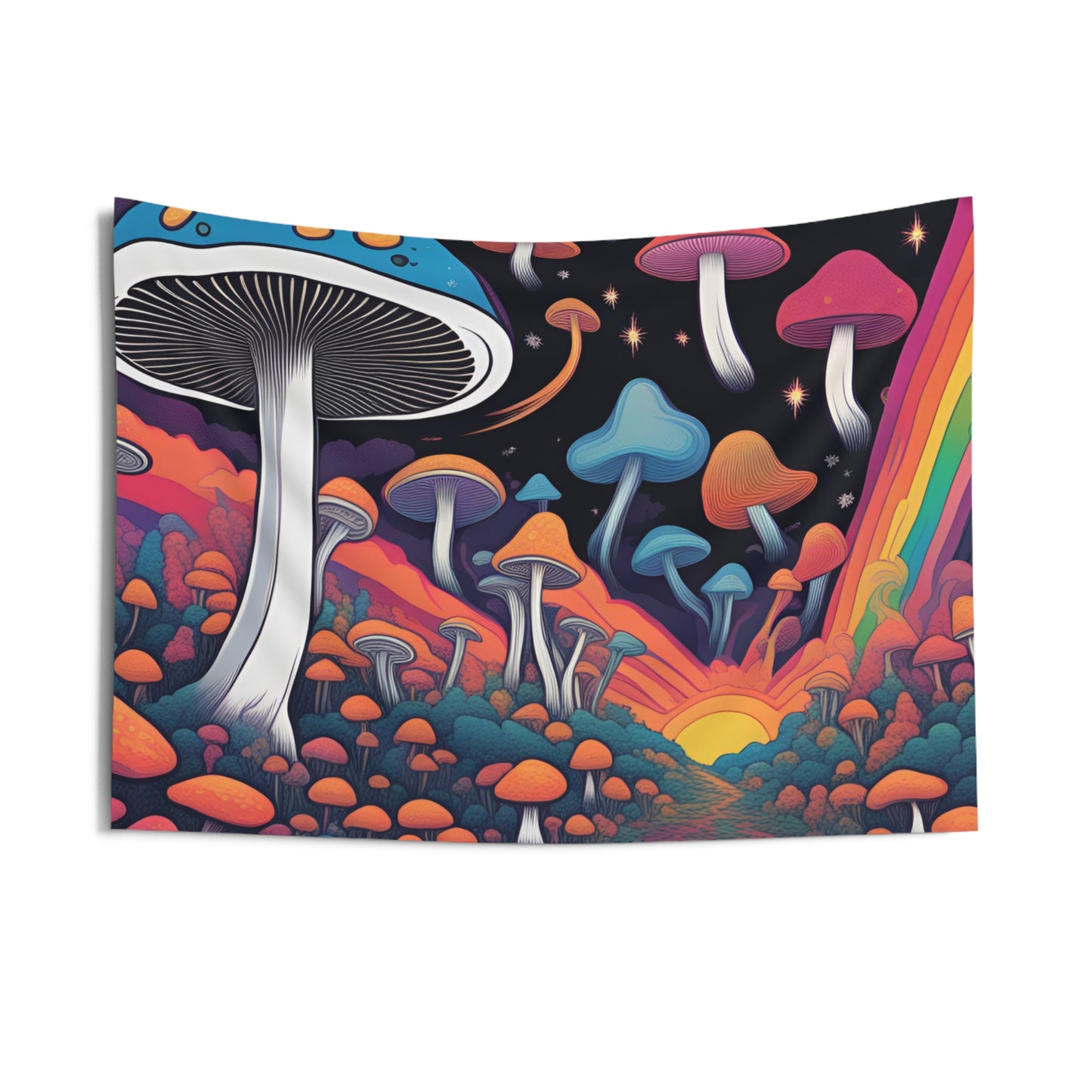 Mystical Nights: Psychedelic Mushroom Sky Tapestry for Cosmic Dreamers!