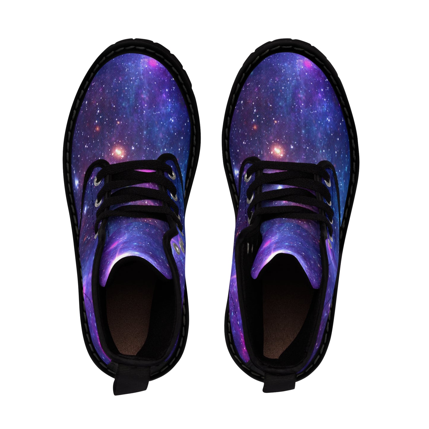 Purple Beyond the Stars Outer Space Out of this World Women's Canvas Boots