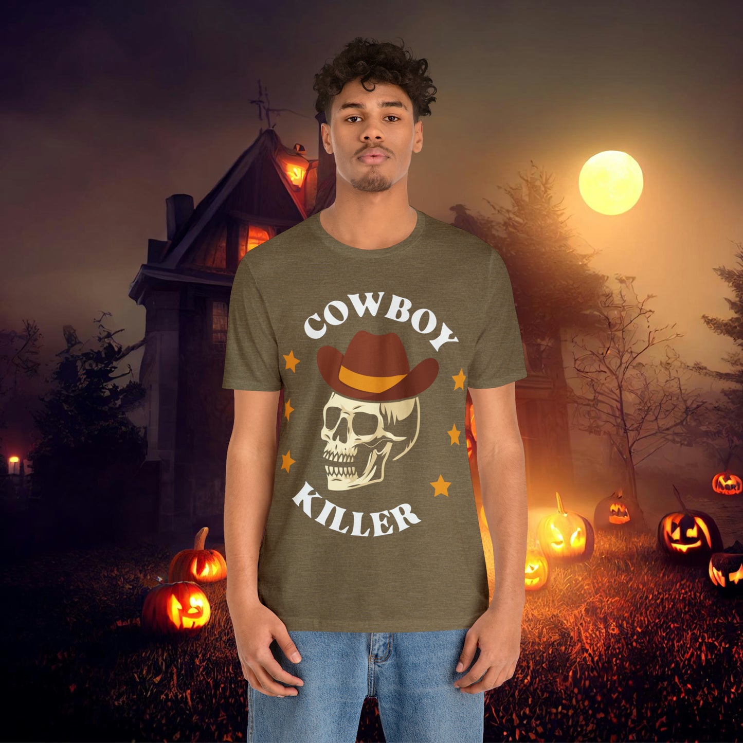 Cowboy Killer Retro Halloween Unisex Jersey Short Sleeve Tee Gifts for Him Gifts for Her