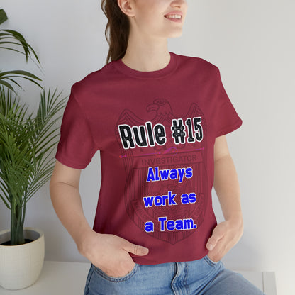 Rules of Gibbs #15 Always work as a Team Unisex Jersey Short Sleeve Tee