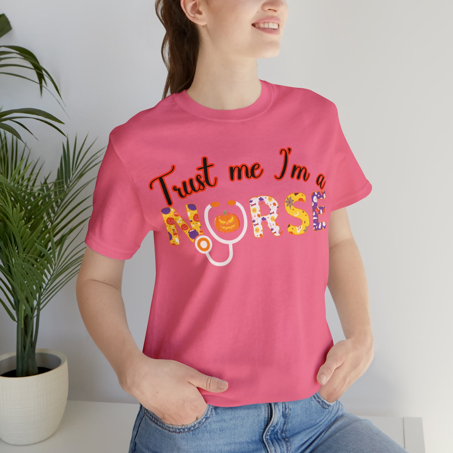 Trust me I'm a Nurse Halloween Retro Unisex Jersey Short Sleeve Tee