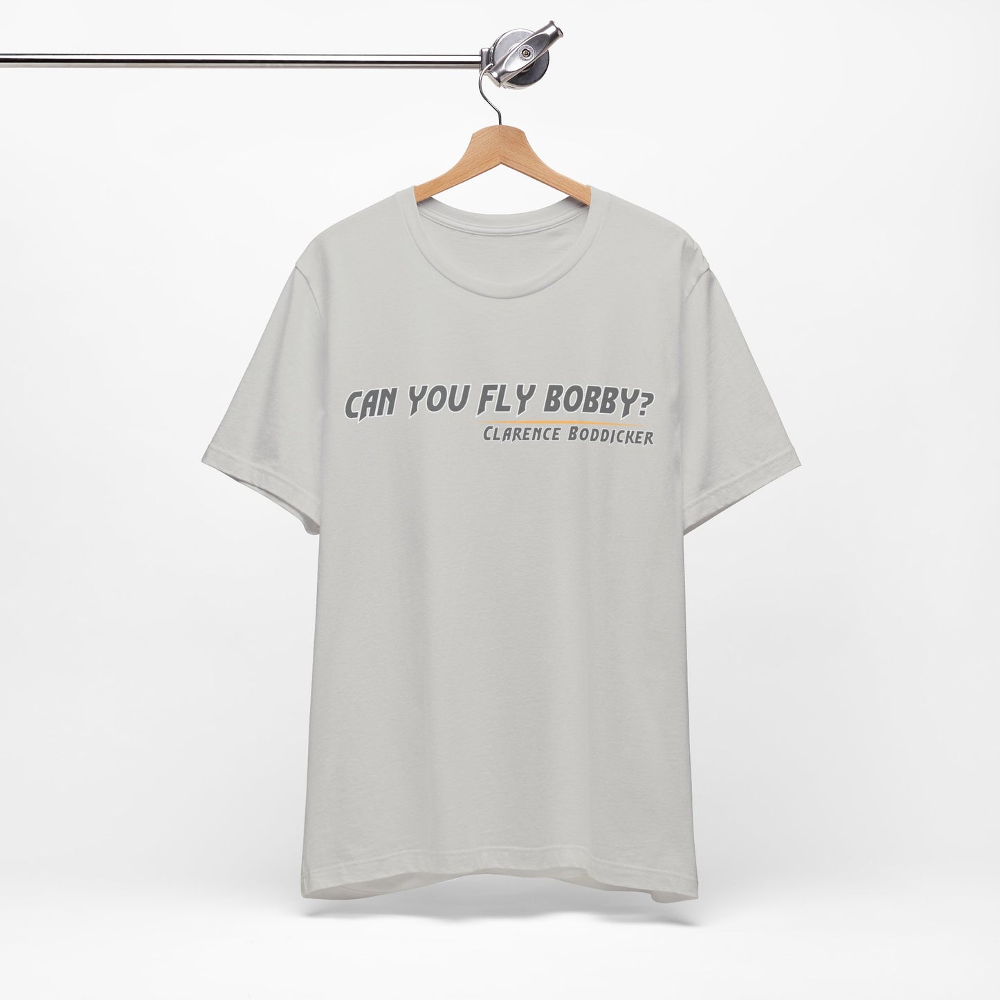 Can You Fly, Bobby?" Clarence Boddicker Quote Unisex Jersey Tee Unisex Jersey Short Sleeve Tee