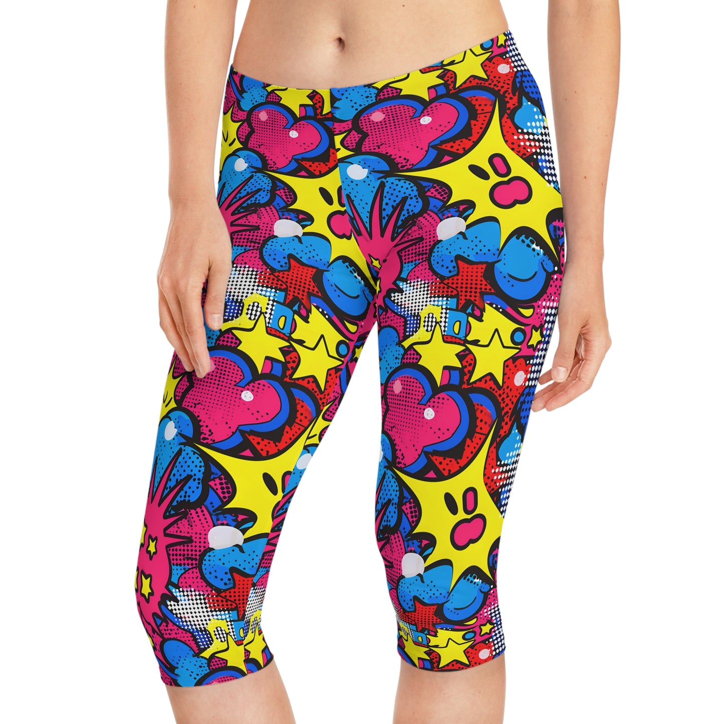 🌟 Abstract Pop Art Capri Leggings: A Fusion of Style and Comfort! Women's Capri Leggings (AOP)