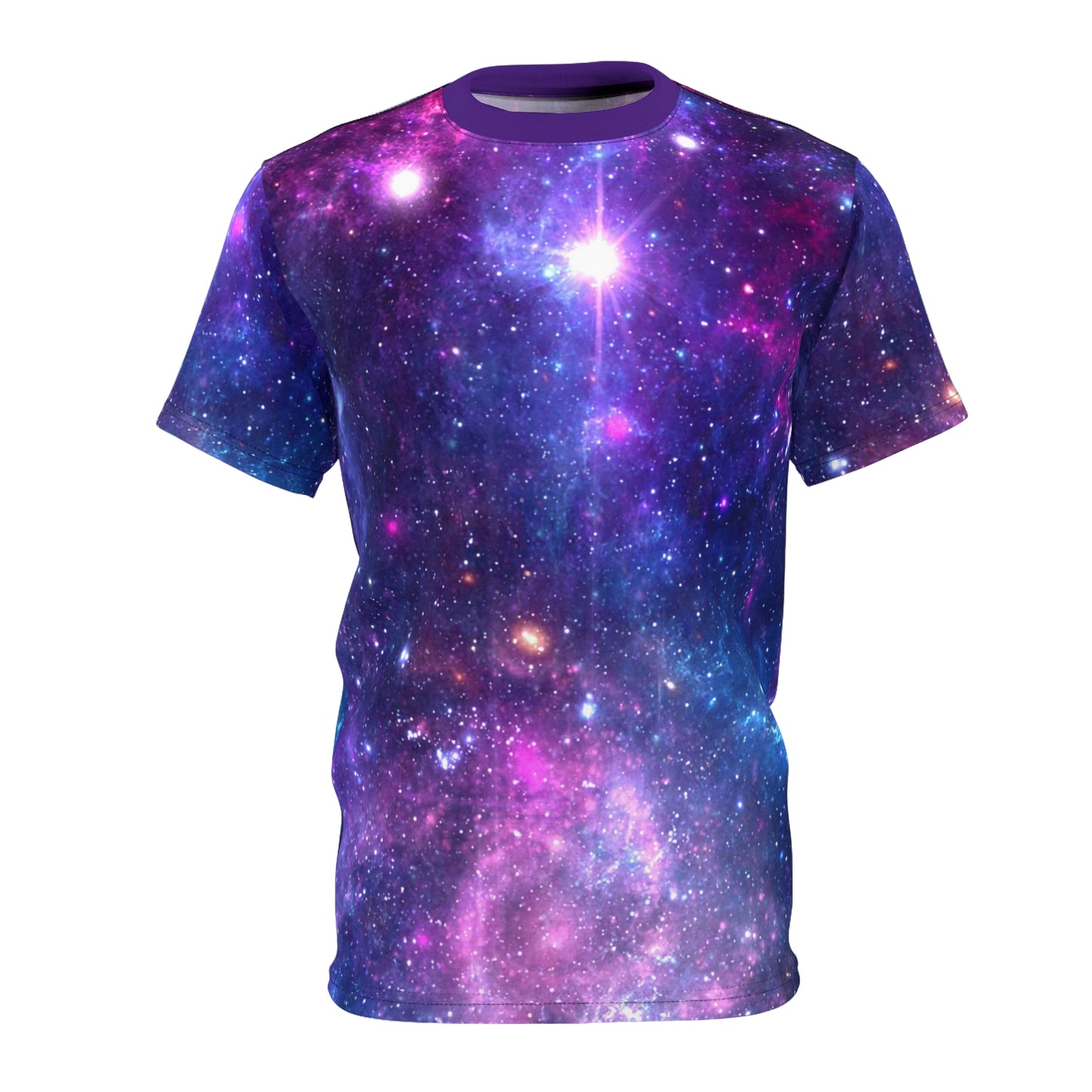 Purple Beyond the Stars Outer Space Out of this World Unisex Cut & Sew Tee (AOP)