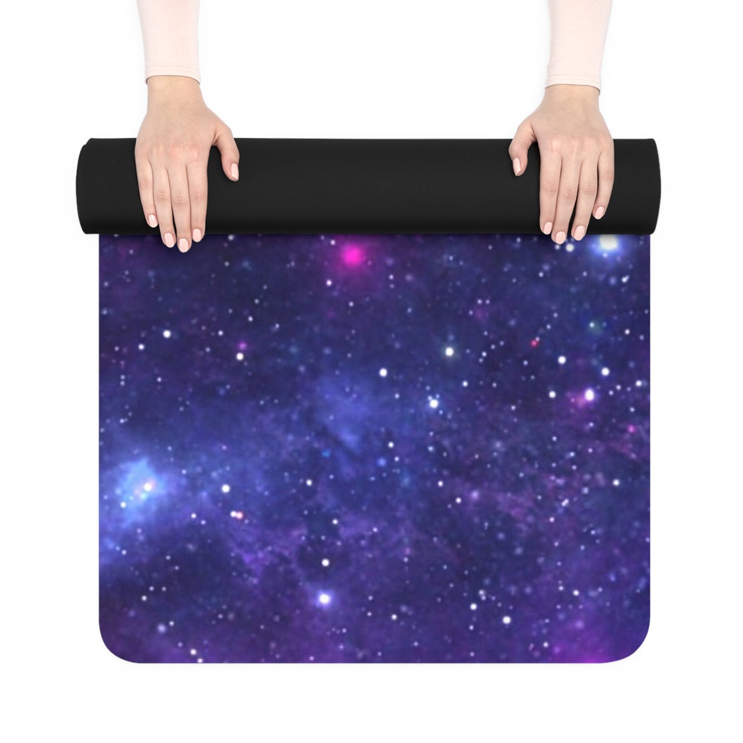 Purple Beyond the Stars Outer Space Out of this World Rubber Yoga Mat