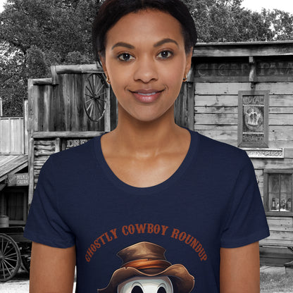 Ghostly Cowboy Roundup Western Halloween Women's Organic Short Sleeve T-Shirt Gifts for Her