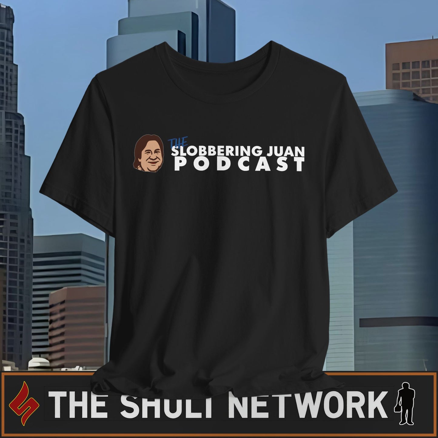 Slobbering Juan Podcast T-Shirt — Retro Logo Tee for Fans