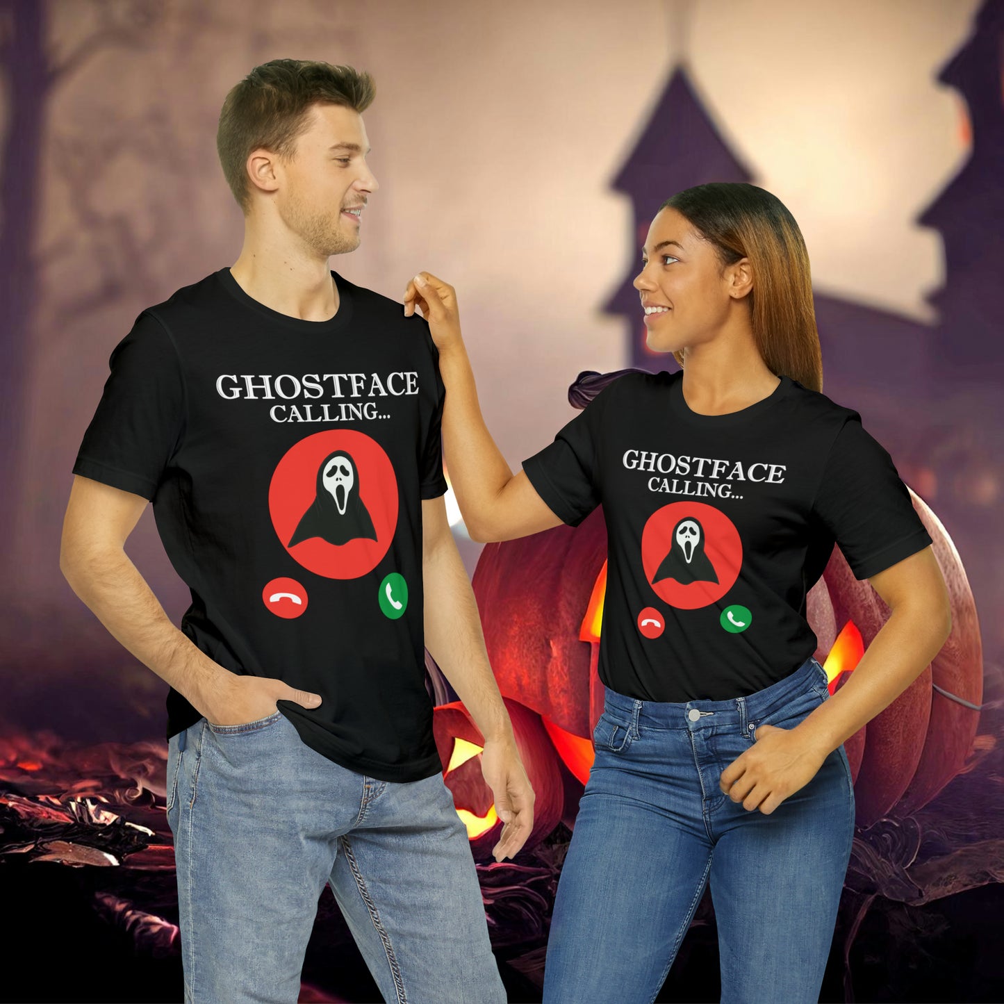 Ghost Face is Calling Halloween Unisex Jersey Short Sleeve Tee Gifts For her Gifts for Him