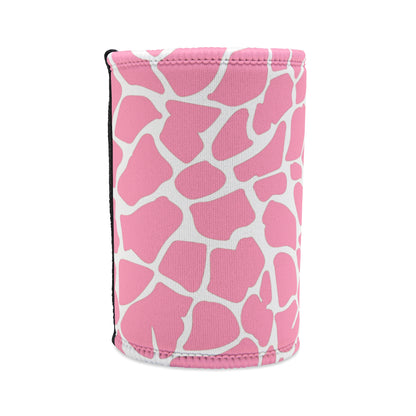 Pink Giraffe Print Stubby Cooler