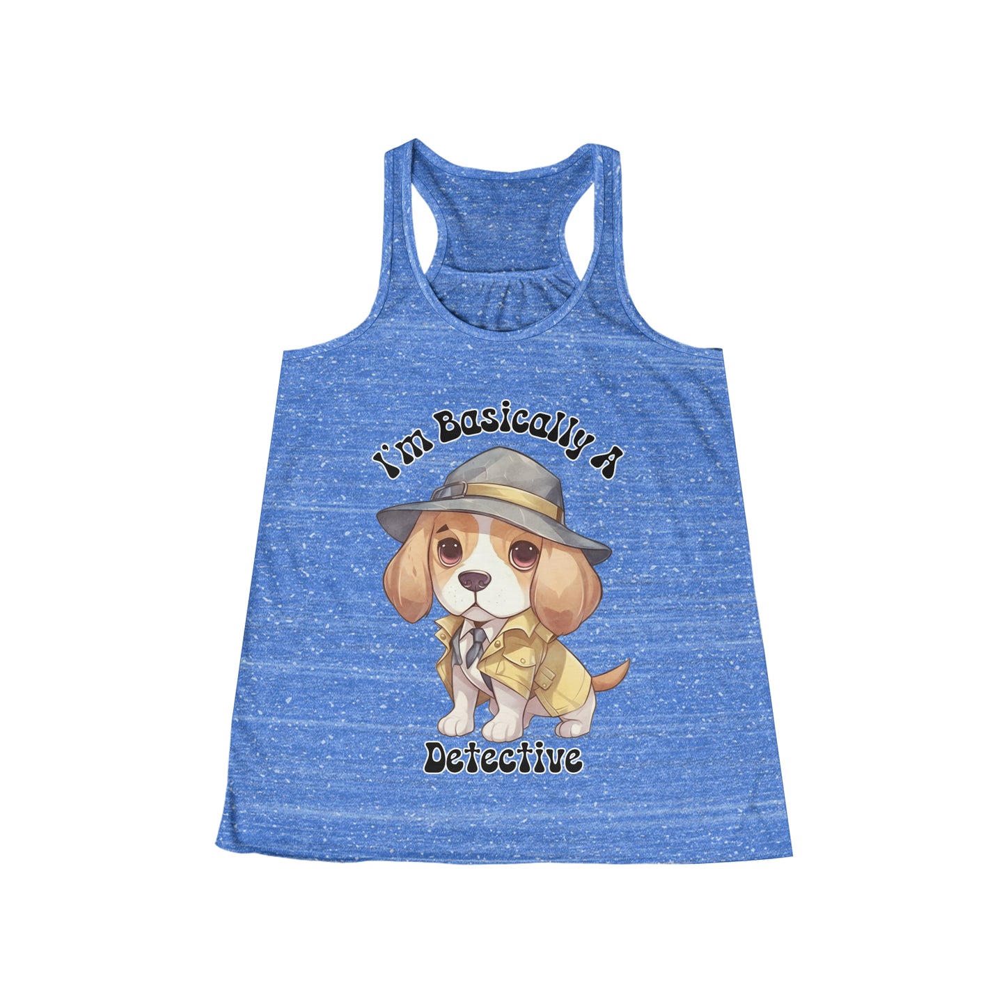 I'm Basically a Detective Beagle Puppy dressed like a Detective Women's Flowy Racerback Tank Gifts for her