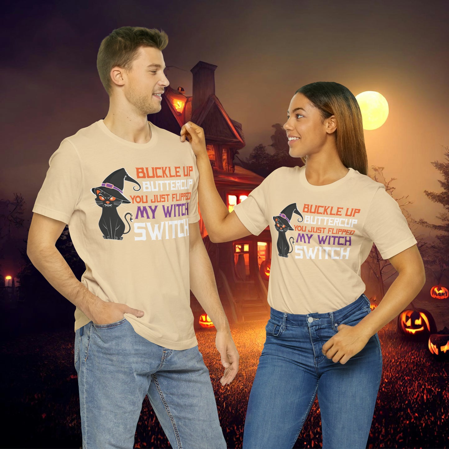 Halloween Buckle up Buttercup you just flipped my Witch Switch Unisex Jersey Short Sleeve Tee Gifts for Her