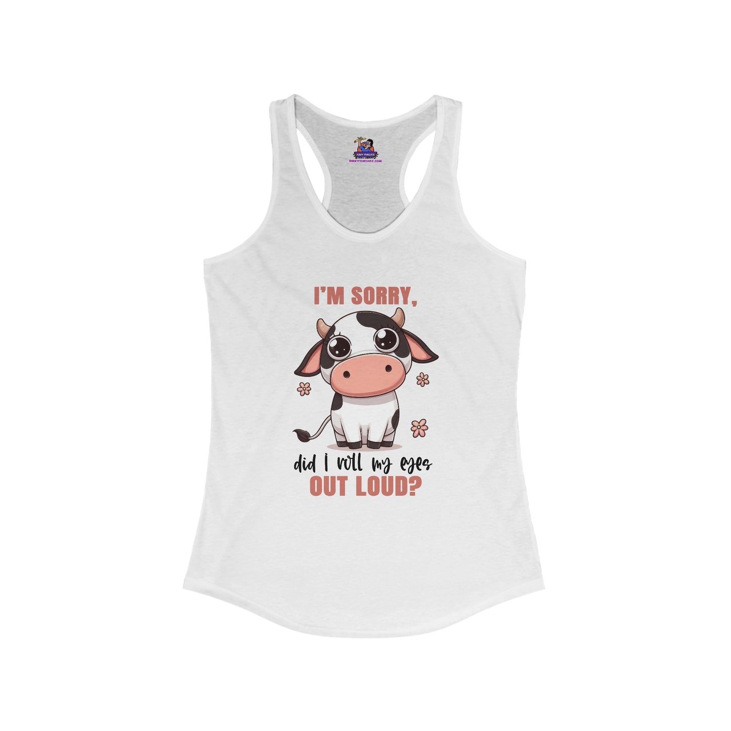 Moo-dy Glance: The Sassy Cow Racerback Women's Ideal Racerback Tank