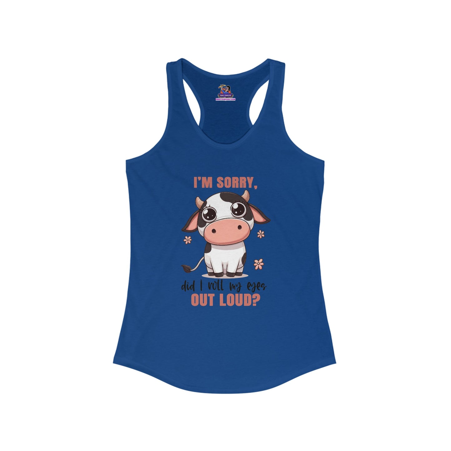 Moo-dy Glance: The Sassy Cow Racerback Women's Ideal Racerback Tank