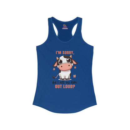 Moo-dy Glance: The Sassy Cow Racerback Women's Ideal Racerback Tank