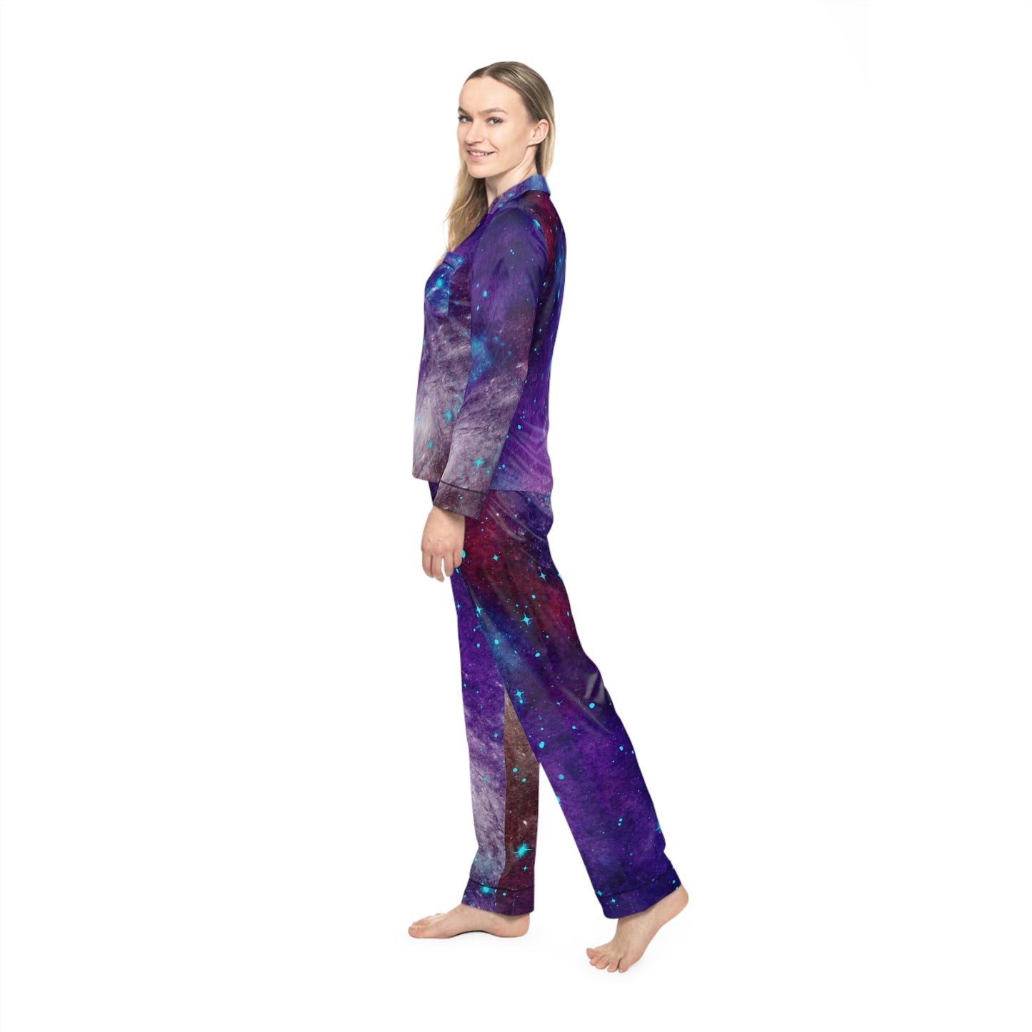 Outer Space Out of this World Women's Satin Pajamas (AOP)