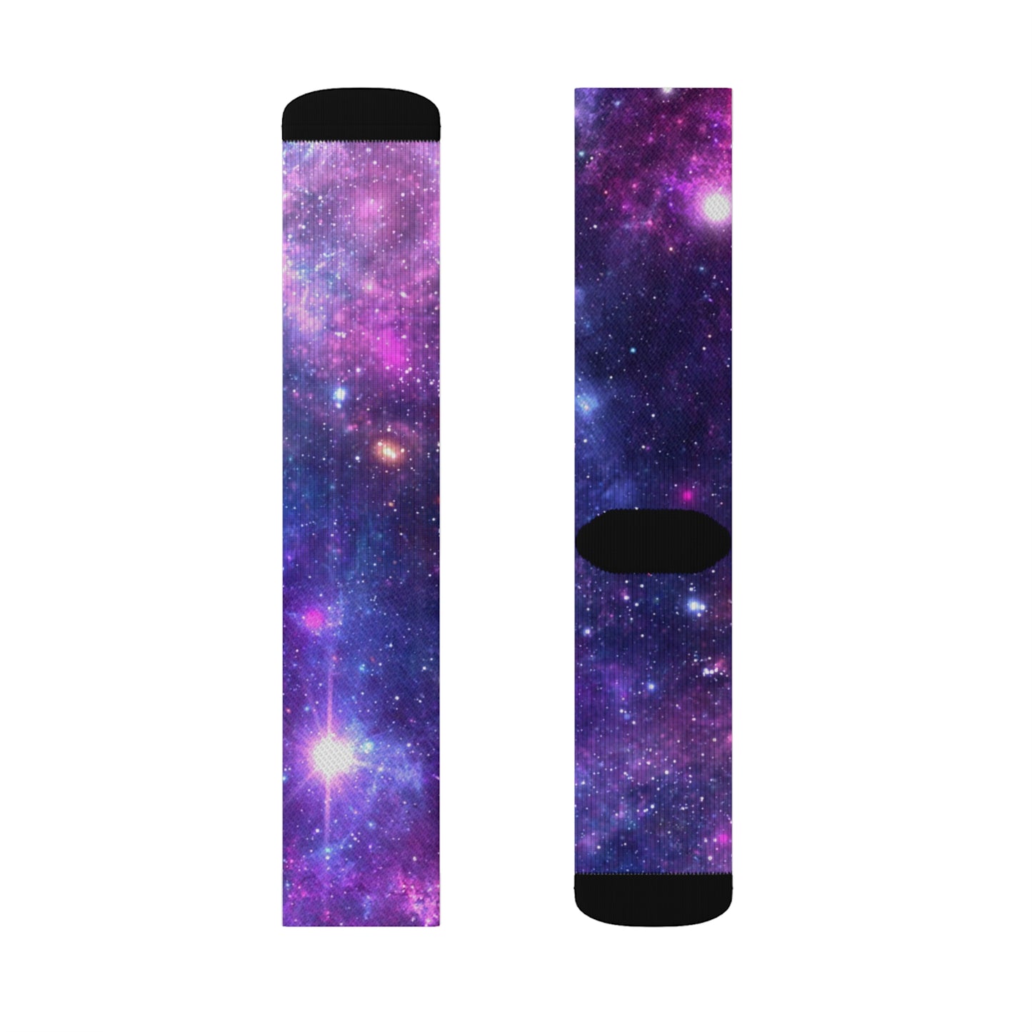 Purple Beyond the Stars Outer Space Out of this World Sublimation Socks