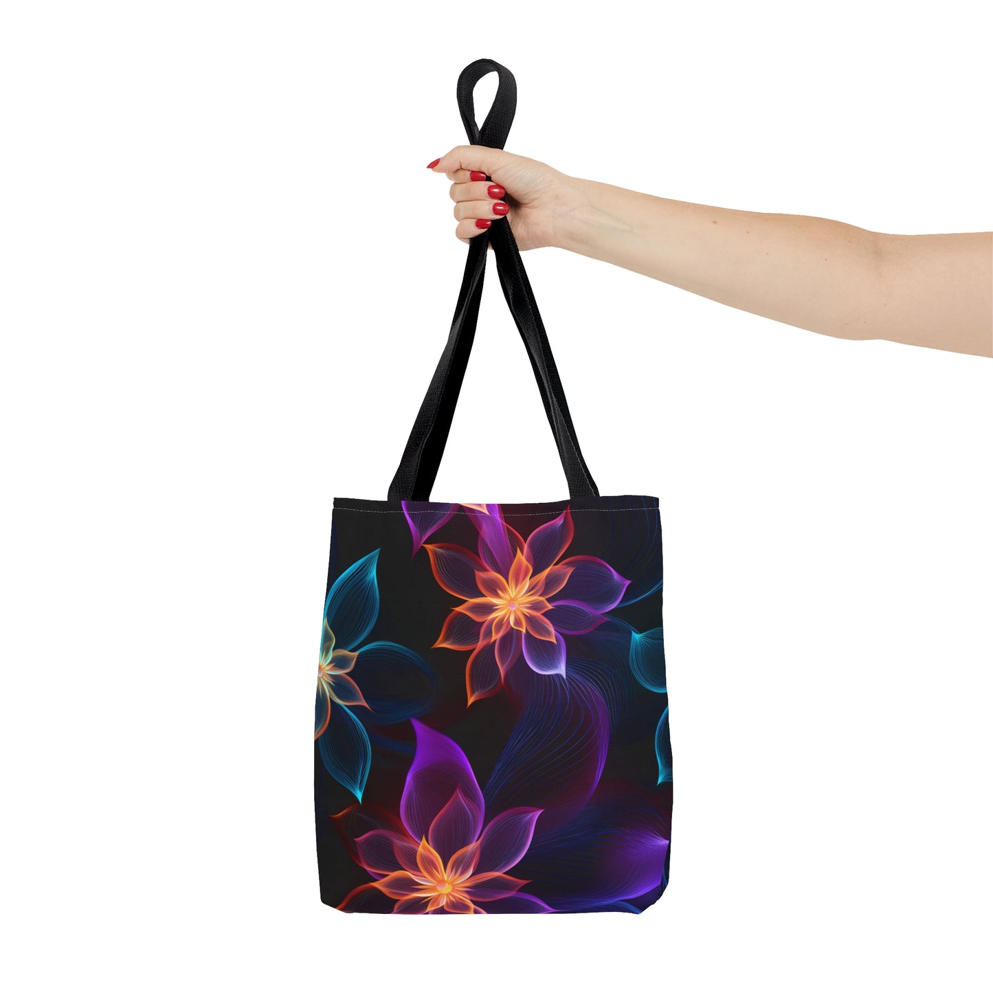 Funky Neon Petals All Over Print Tote Bag