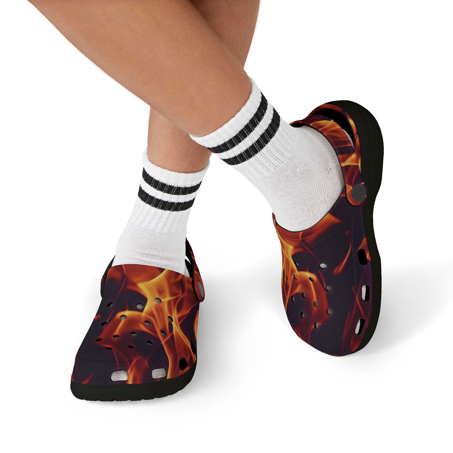 Kids Flame-Pattern, Fun Kids Footwear, Summer Clogs, Outdoor Slip-Ons, Unique Play Shoes, Birthday Gift Idea