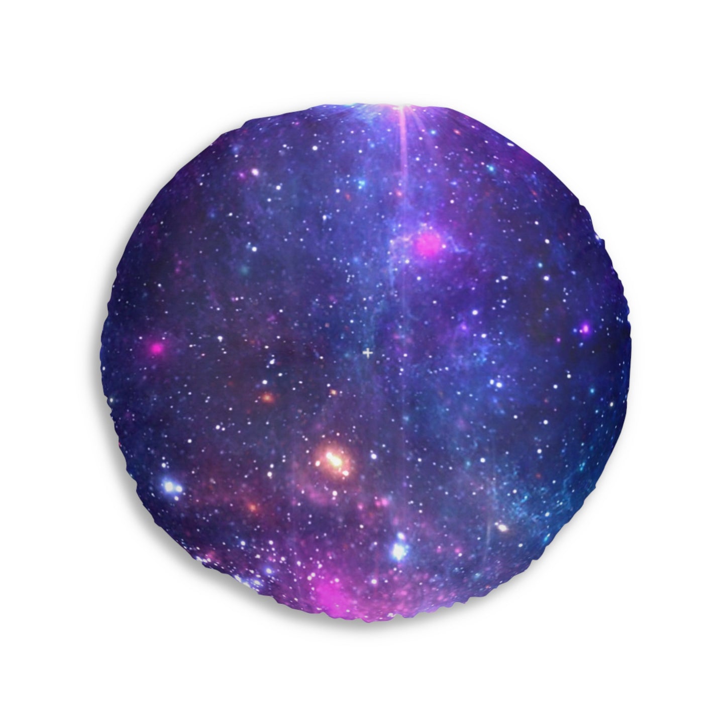 Purple Beyond the Stars Outer Space Out of this World Tufted Floor Pillow, Round