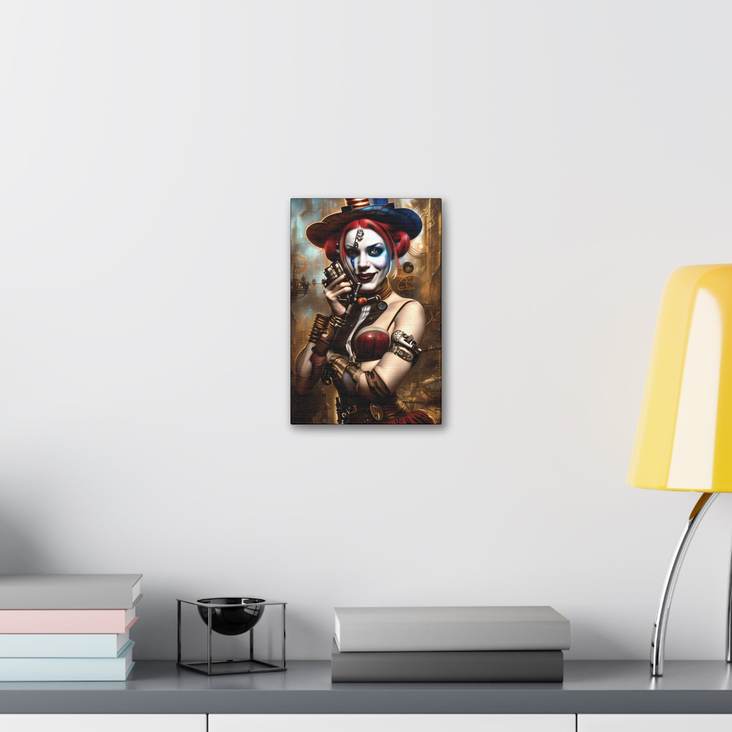 Hyper Realistic Steampunk Harley Quinn Canvas Stretched, 1.5''