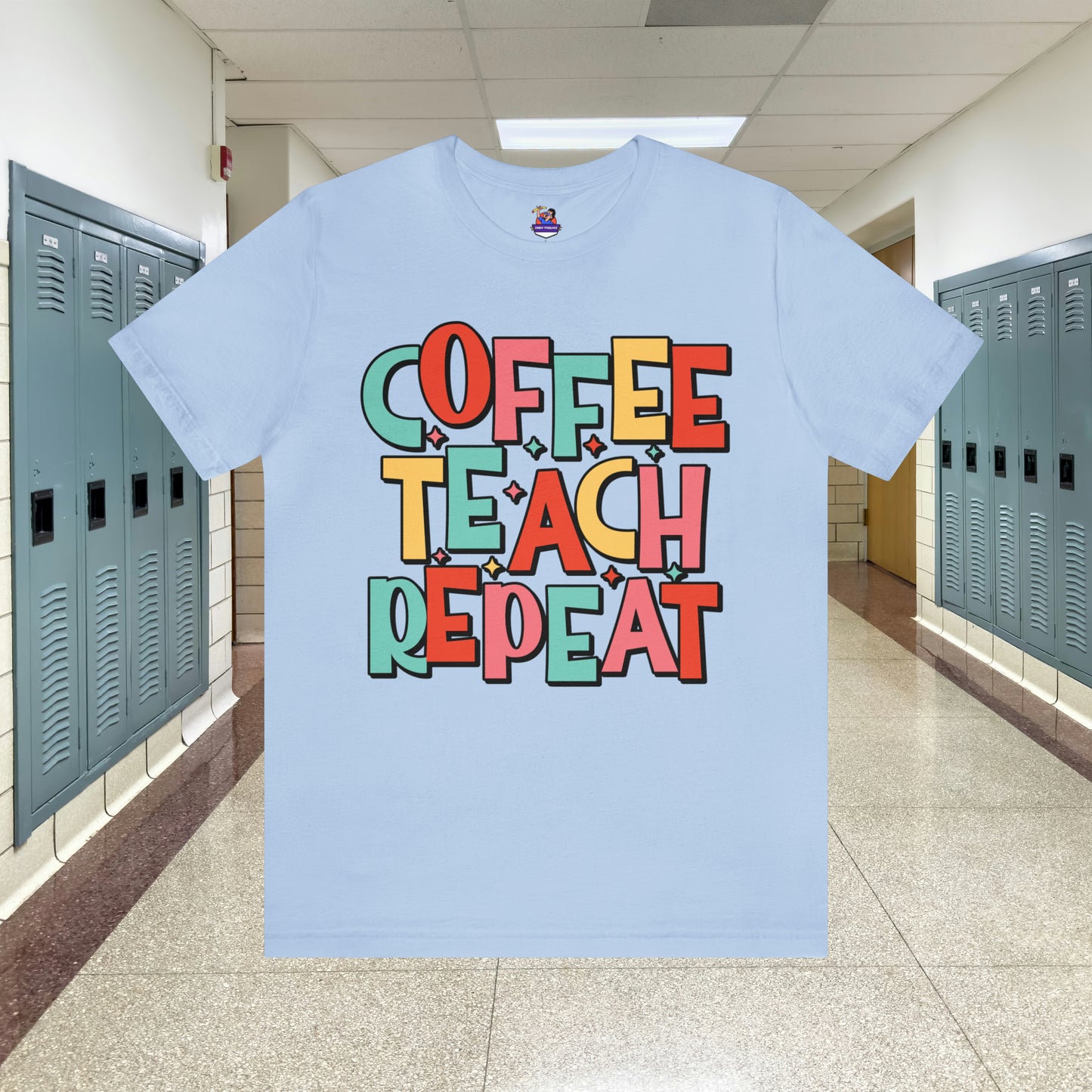 Coffee Teach Repeat Unisex Jersey Short Sleeve Tee