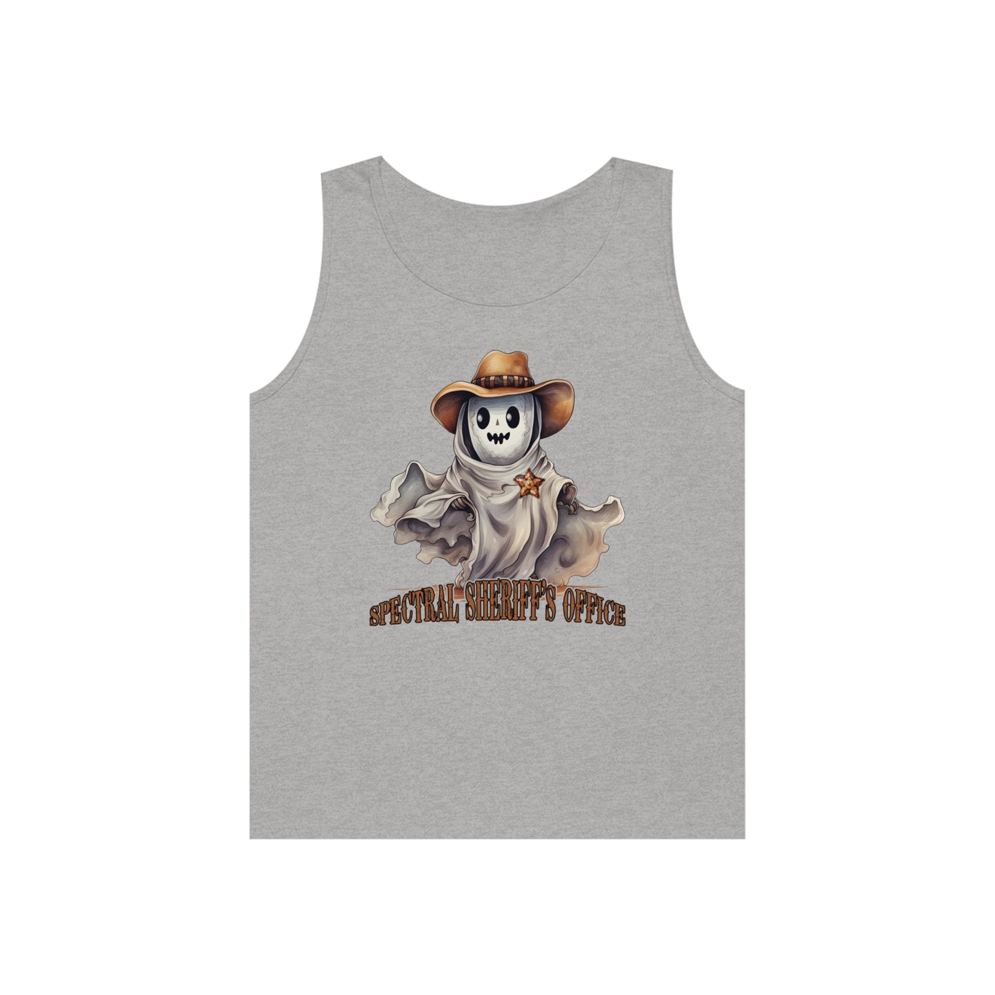 Spectral Sheriff's Office Western Halloween Unisex Heavy Cotton Tank Top Gifts for Him Gifts for Her