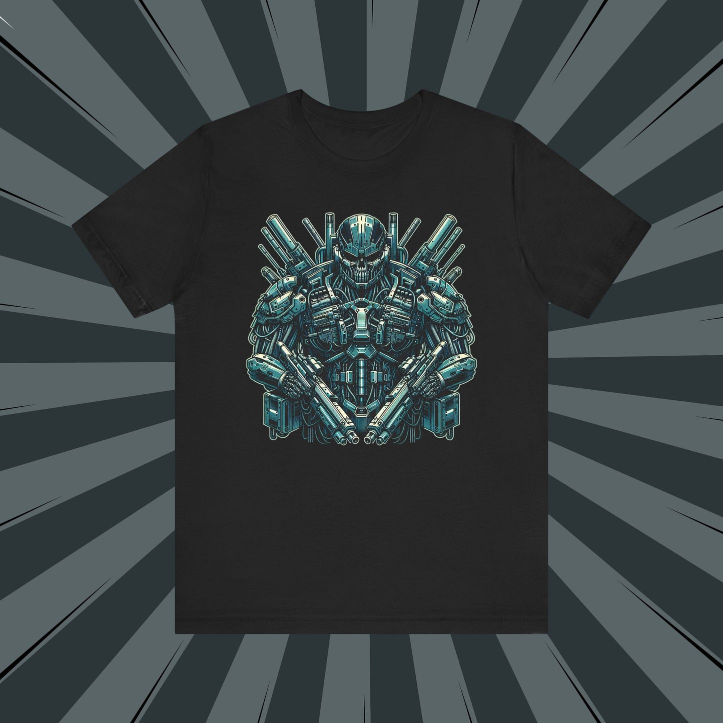Cyber Warrior Unisex Jersey Tee, Geeky T-Shirt, Sci-Fi Apparel, Graphic Tee, Gift for Gamers, Futuristic Fashion