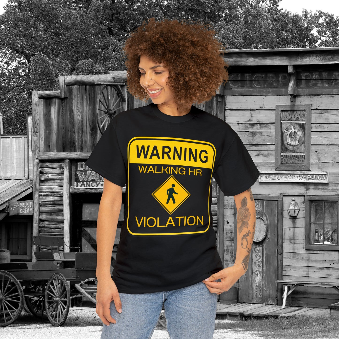 WARNING Walking HR VIOLATION Heavy Cotton Tee