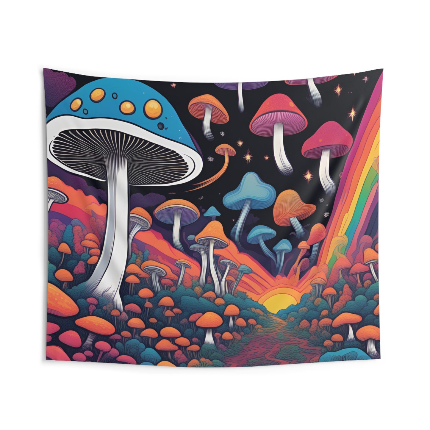 Mystical Nights: Psychedelic Mushroom Sky Tapestry for Cosmic Dreamers!