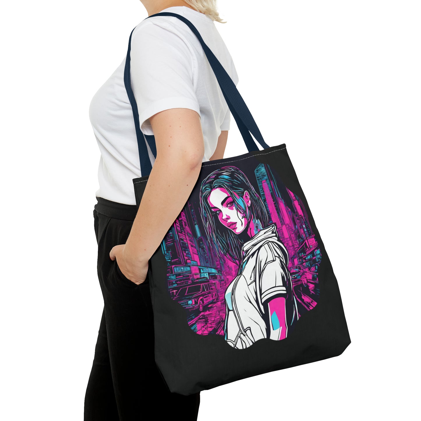 Cyberpunk Chic AOP Tote Bag