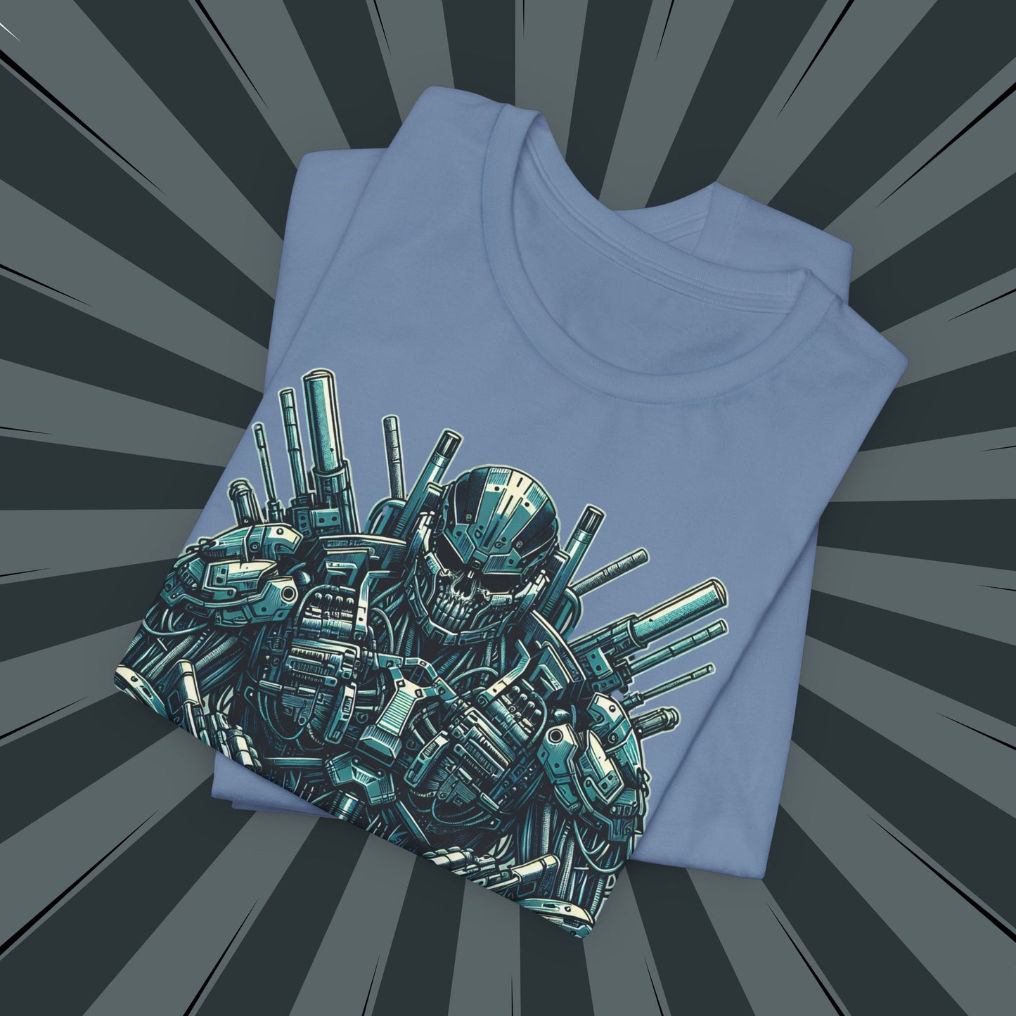 Cyber Warrior Unisex Jersey Tee, Geeky T-Shirt, Sci-Fi Apparel, Graphic Tee, Gift for Gamers, Futuristic Fashion