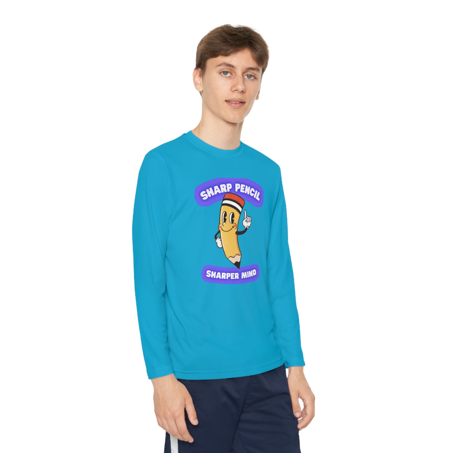 Sharp Pencil Sharper Mind Youth Long Sleeve Competitor Tee